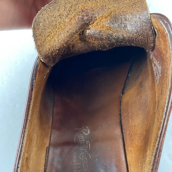 Vintage Russell Men\'s Moccasin Oxford Size 12A,Leather Shoes 6340